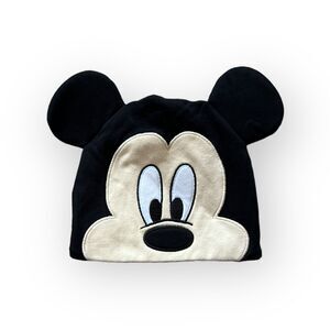 Disney Baby Mickey Mouse Face with Ears Soft Stretch Cotton Beanie 9-12 mos NWOT